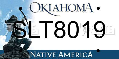 SLT8019 Oklahoma License Plate