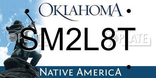 SM2L8T Oklahoma License Plate