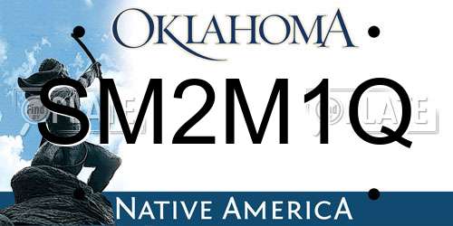 SM2M1Q Oklahoma License Plate