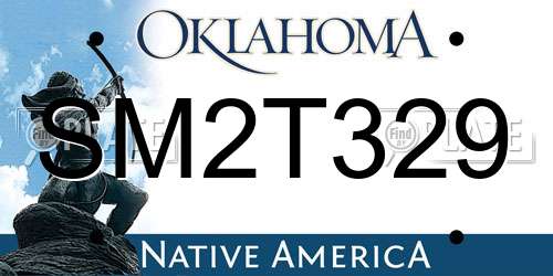SM2T329 Oklahoma License Plate
