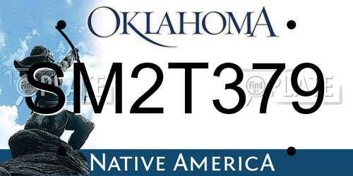 SM2T379 Oklahoma License Plate
