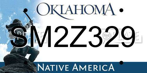 SM2Z329 Oklahoma License Plate