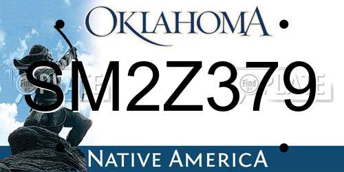 SM2Z379 Oklahoma License Plate