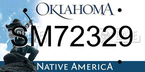 SM72329 Oklahoma License Plate