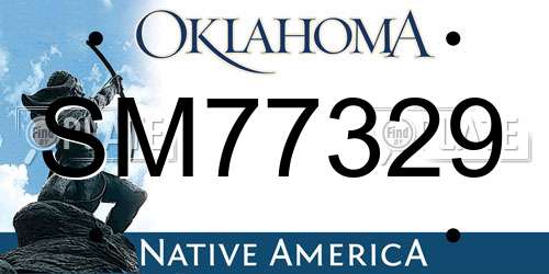 SM77329 Oklahoma License Plate