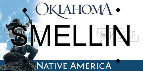 SMELLIN Oklahoma License Plate