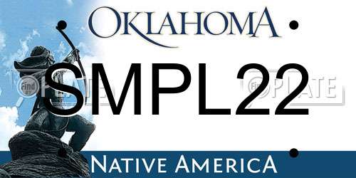 SMPL22 Oklahoma License Plate