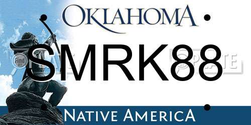 SMRK88 Oklahoma License Plate