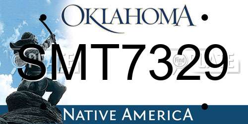 SMT7329 Oklahoma License Plate