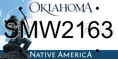 SMW2163 Oklahoma License Plate