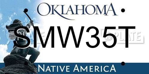 SMW35T Oklahoma License Plate