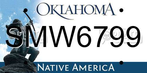 SMW6799 Oklahoma License Plate