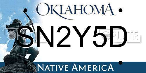 SN2Y5D Oklahoma License Plate
