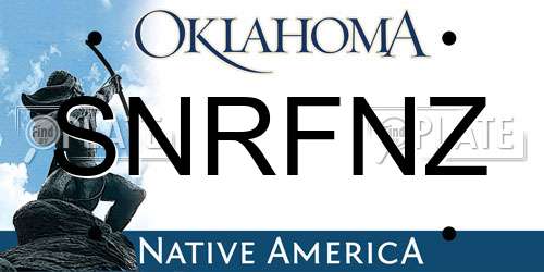 SNRFNZ Oklahoma License Plate