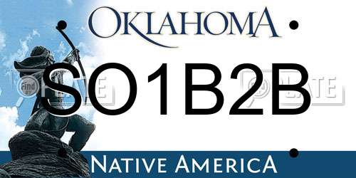 SO1B2B Oklahoma License Plate