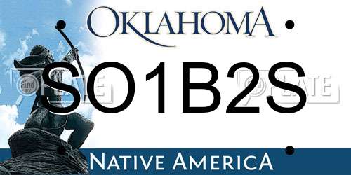 SO1B2S Oklahoma License Plate