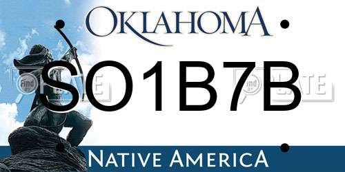 SO1B7B Oklahoma License Plate