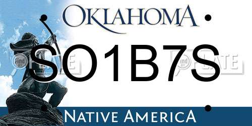 SO1B7S Oklahoma License Plate