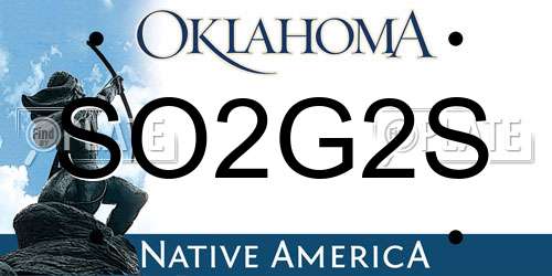 SO2G2S Oklahoma License Plate