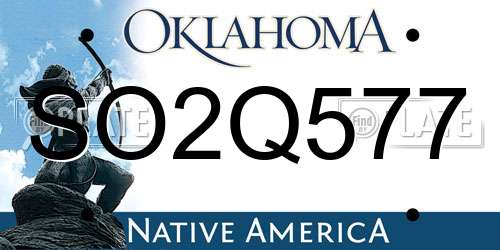 SO2Q577 Oklahoma License Plate