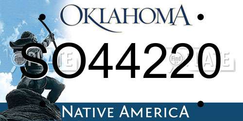 SO44220 Oklahoma License Plate