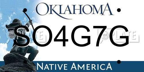 SO4G7G Oklahoma License Plate