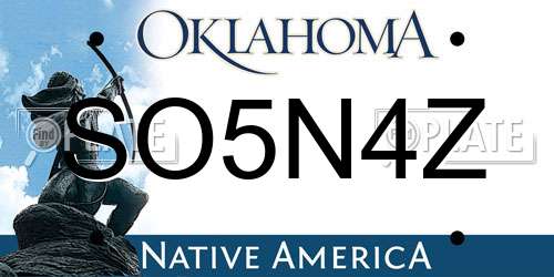 SO5N4Z Oklahoma License Plate