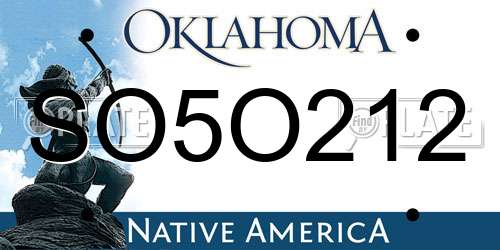 SO5O212 Oklahoma License Plate