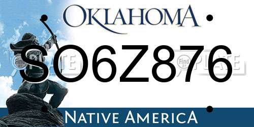 SO6Z876 Oklahoma License Plate