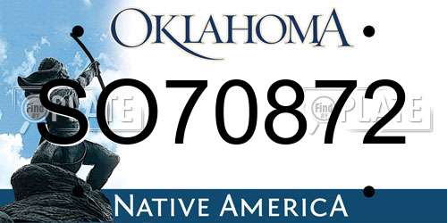SO70872 Oklahoma License Plate
