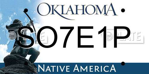 SO7E1P Oklahoma License Plate