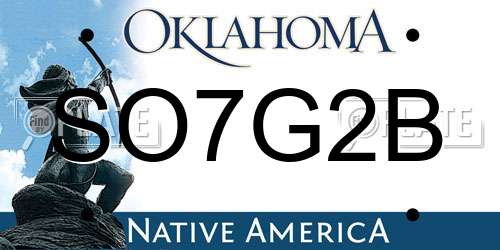 SO7G2B Oklahoma License Plate