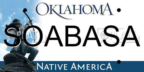SOABASA Oklahoma License Plate