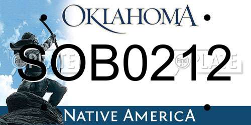 SOB0212 Oklahoma License Plate