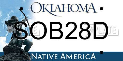 SOB28D Oklahoma License Plate
