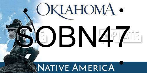 SOBN47 Oklahoma License Plate
