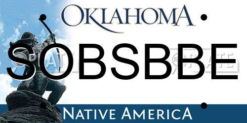 SOBSBBE Oklahoma License Plate
