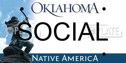 SOCIAL Oklahoma License Plate