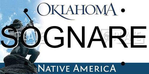SOGNARE Oklahoma License Plate