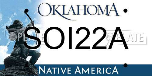 SOI22A Oklahoma License Plate
