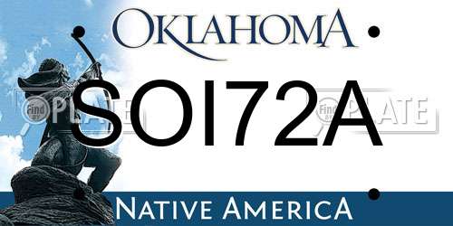 SOI72A Oklahoma License Plate