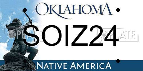 SOIZ24 Oklahoma License Plate
