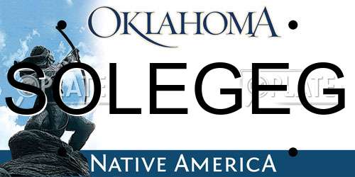 SOLEGEG Oklahoma License Plate