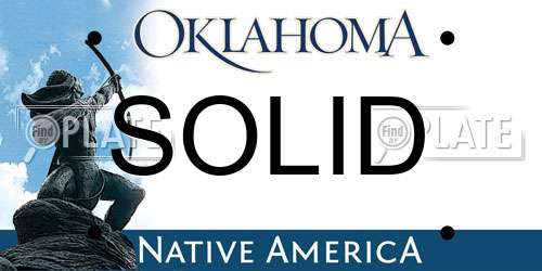 SOLID Oklahoma License Plate