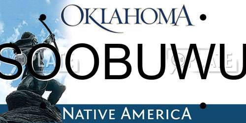 SOOBUWU Oklahoma License Plate