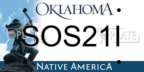 SOS21I Oklahoma License Plate