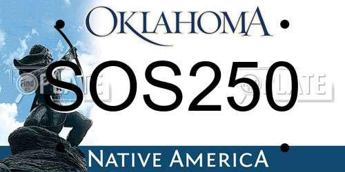SOS250 Oklahoma License Plate