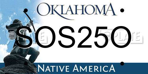 SOS25O Oklahoma License Plate