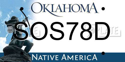 SOS78D Oklahoma License Plate