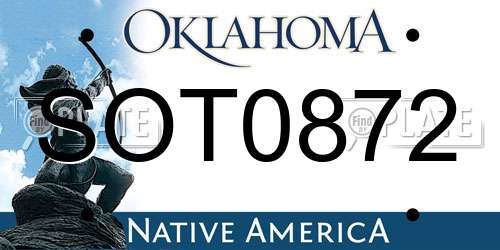SOT0872 Oklahoma License Plate